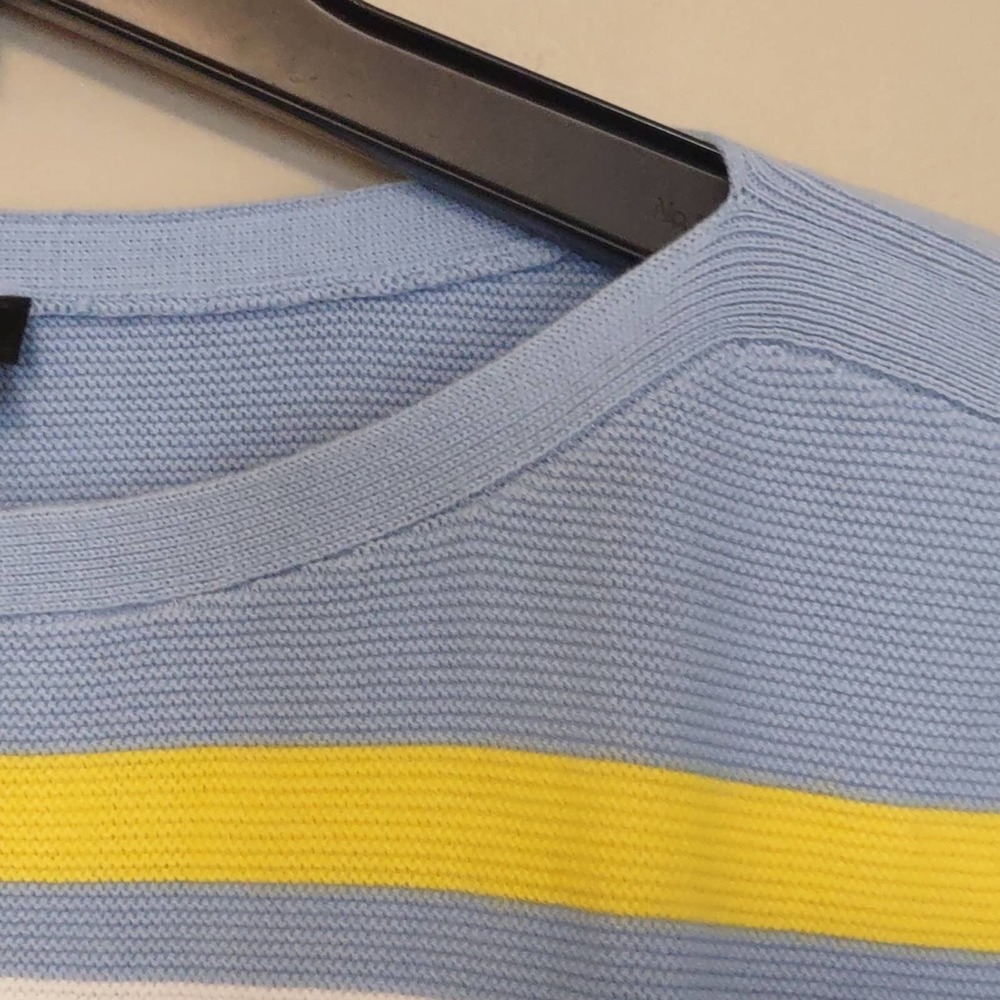 Talbots Pima Cotton 3/4 Button Sleeve Sweater Medium blue - Picture 9 of 10